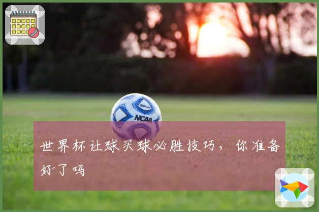 世界杯让球买球必胜技巧，你准备好了吗